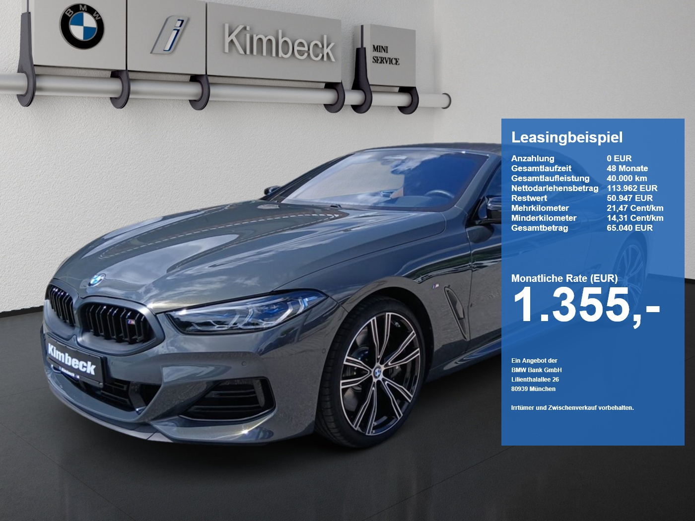 BMW M850i M850i xDrive Cabrio M Performance Allradlenk B&W (Bild 1)