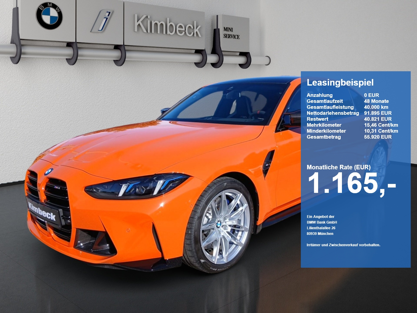 BMW M3 M3 Limousine Feuerorange III Carbon Exterieurpak (Bild 1)